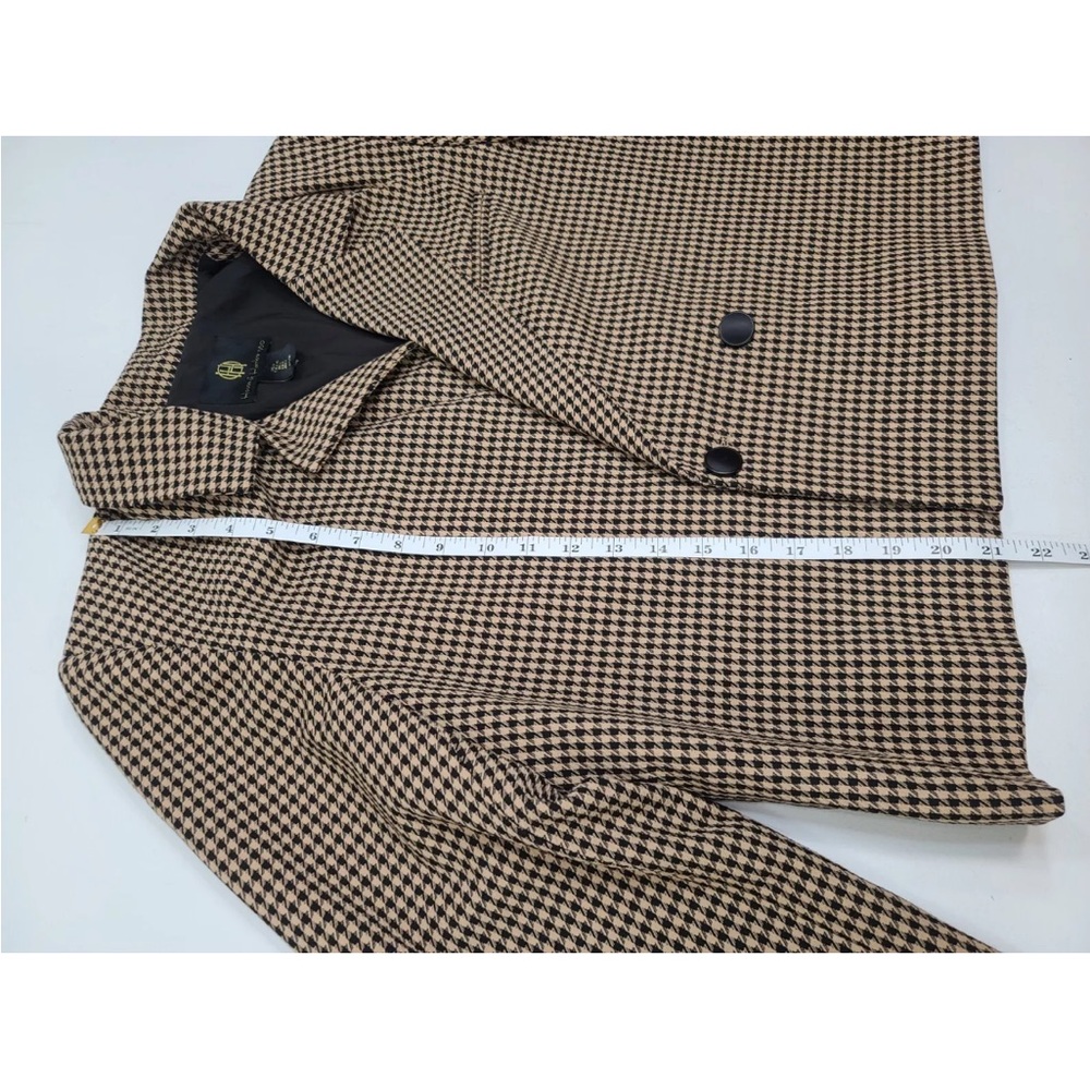 House of Harlow 1960 Notch Lapel Brown Houndstooth Cropped Blazer Size L - Picture 9 of 9